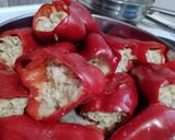 Burgonyàval töltött paprika, sütőből 🫑 recept fázis 3 fotója