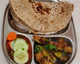 A picture of step 7 of Kundru peanut masala with roti (dinner sabji).