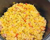 A picture of step 5 of Millet porridge with bacon and vegetables in a multicooker.