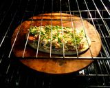 A picture of step 3 of Mike's EZ Pepperoni & Roasted Garlic Flatbread Pizza.