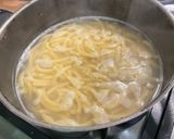 Une image de l'étape 8 de Macaronis aux oignons, ail, Boursin®️ et jambon cru.