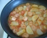A picture of step 6 of Japanese-Style Simmered Shrimp and Nagaimo Yam with Tomatoes.
