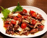 A picture of step 4 of Sweet Onion and Firefly Squid Marinated in Balsamic Vinegar.