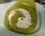 A picture of step 20 of Fluffy Green Tea Chiffon Swiss Roll with Adzuki Cream.