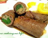 A picture of step 6 of Chrysanthemum Green Beef Wraps.