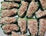 A picture of step 3 of Stuffed Green Peppers for Bento.