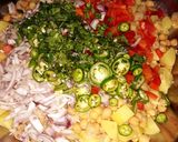 A picture of step 1 of Chat pati Chana chaat.