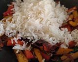 A picture of step 6 of Peri Peri Shrimp with Spicy Rice.