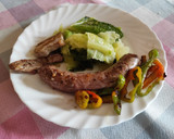 Foto del paso 5 de la receta: Col con patatas y pimiento con carne a la brasa
