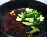A picture of step 3 of Spicy Cucumber Vegan Appetizer.