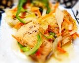 A picture of step 8 of Not Deep Fried: Fall Salmon in Nanban Sauce With Lots of Vegetables.