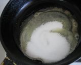 A picture of step 3 of Pan Fried Avocado with Caramel Sauce.