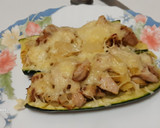 Foto del paso 7 de la receta: Calabacín relleno de pollo en airfryer, microondas y sartén