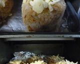 A picture of step 4 of Easy Broiled Onigiri with Bonito Flakes and Cheese.