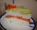 A picture of step 6 of Simple Salmon & Avocado Sushi Cake.