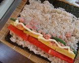 A picture of step 4 of Frozen Futomaki Fat Sushi Rolls for Sports Festivals or Setsubun.