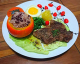 養生南瓜紅豆飯佐百里香梅花豬排&箭筍排骨湯（創意料理）的食譜步驟5照片