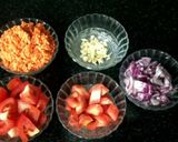A picture of step 1 of Red lentil soup.