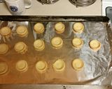 A picture of step 4 of Caramel Vodka Apple Tartlets with a Pecan Strusel Topping.