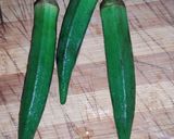 A picture of step 1 of Okra (Bhindi) Omelette.
