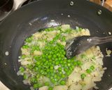 A picture of step 2 of Aalo Mutter Poha.