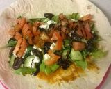 A picture of step 4 of Greek Inspired Veggie Wrap.
