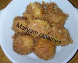 A picture of step 4 of Yam balls.