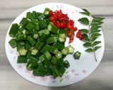 A picture of step 1 of Okra In Tumeric Vegan Fried Rice.