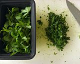 A picture of step 1 of Avocado Salad with Capers and Herbs.