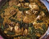 A picture of step 5 of Valencian Paella!!!!.