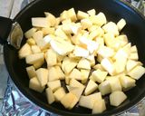 A picture of step 3 of Caramelized apples, lemon cream, cinnamon crumble with passion fruit.