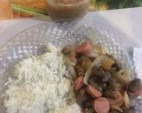 Foto del paso 4 de la receta: Champiñones con tocino, cebolla, salchicha y ajo