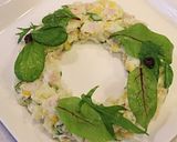 A picture of step 4 of Christmas Potato Salad Wreath.