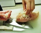 A picture of step 5 of Pizza stuffed chicken.