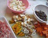 A picture of step 1 of My Family's Chunky and Filling Pork Miso Soup!!.