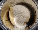A picture of step 1 of Banana tutti fruity chocolate cake.