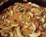 A picture of step 3 of Ground Turkey a la King.