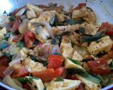 A picture of step 10 of paneer & spring onions.