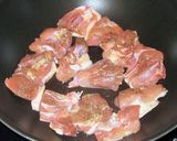 A picture of step 1 of Pan-fried Chicken & Cabbage + 3 Other Veggies.