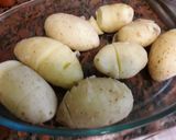 A picture of step 2 of Hassle back potatoes.