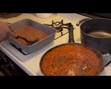 A picture of step 7 of 3-cheese baked Ziti pasta.