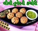 A picture of step 7 of Lilva Kachori ગુજરાતી લીલવા કચોરી લીલી તુવેરની કચોરી.