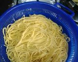 A picture of step 3 of Spaghetti jollof & torn titus smoked fished.