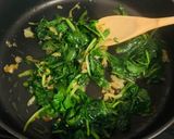 A picture of step 3 of Sauté Spinach and Calamari.