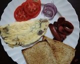 A picture of step 3 of Double stack egg-smokies sandwich.