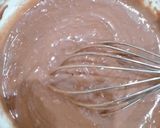 Hình bước làm 1 của món Pancakes nhân socola tan chảy