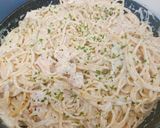 Kapros-tejszínes, lazacos spagetti 🍝 recept fázis 4 fotója