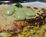 Foto del paso 12 de la receta: Quesadillas🧀de pollo🍗y vegetales🥙en salsa🌮de cilantro🌿🧀🌯