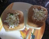 A picture of step 3 of Bhaji stuffed baked cheesepav.