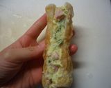 A picture of step 2 of Chikuwa Fries Stuffed with Potato Salad.
